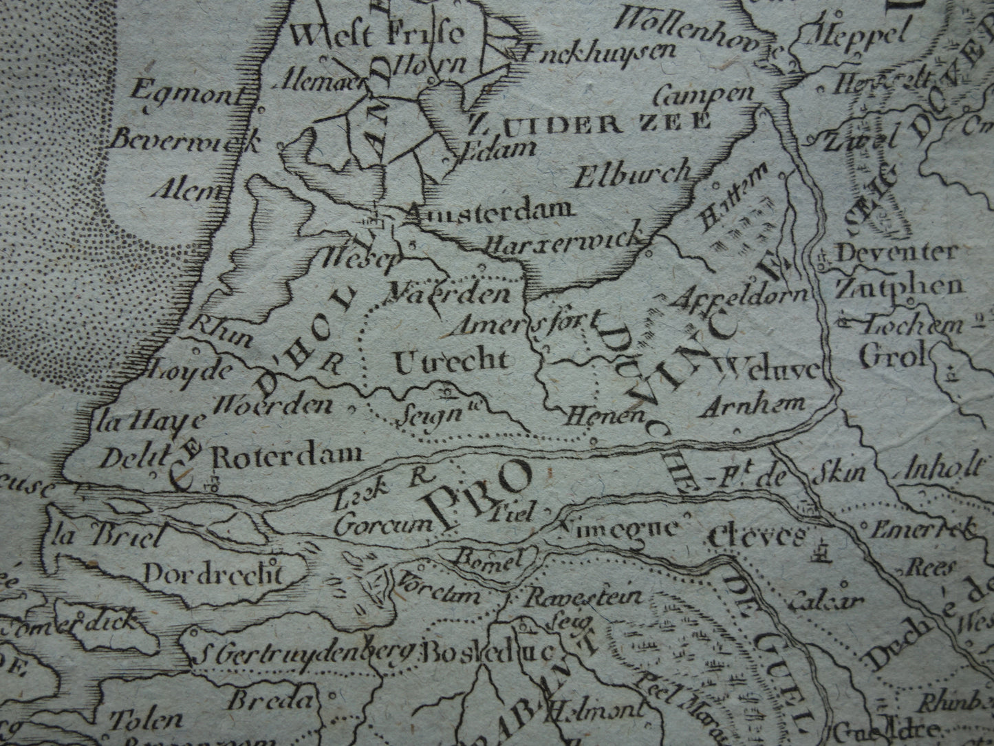 230+ jaar oude landkaart van Nederland 1793 originele antieke kaart Holland klein formaat