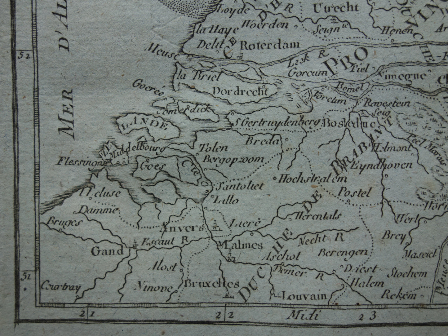 230+ jaar oude landkaart van Nederland 1793 originele antieke kaart Holland klein formaat