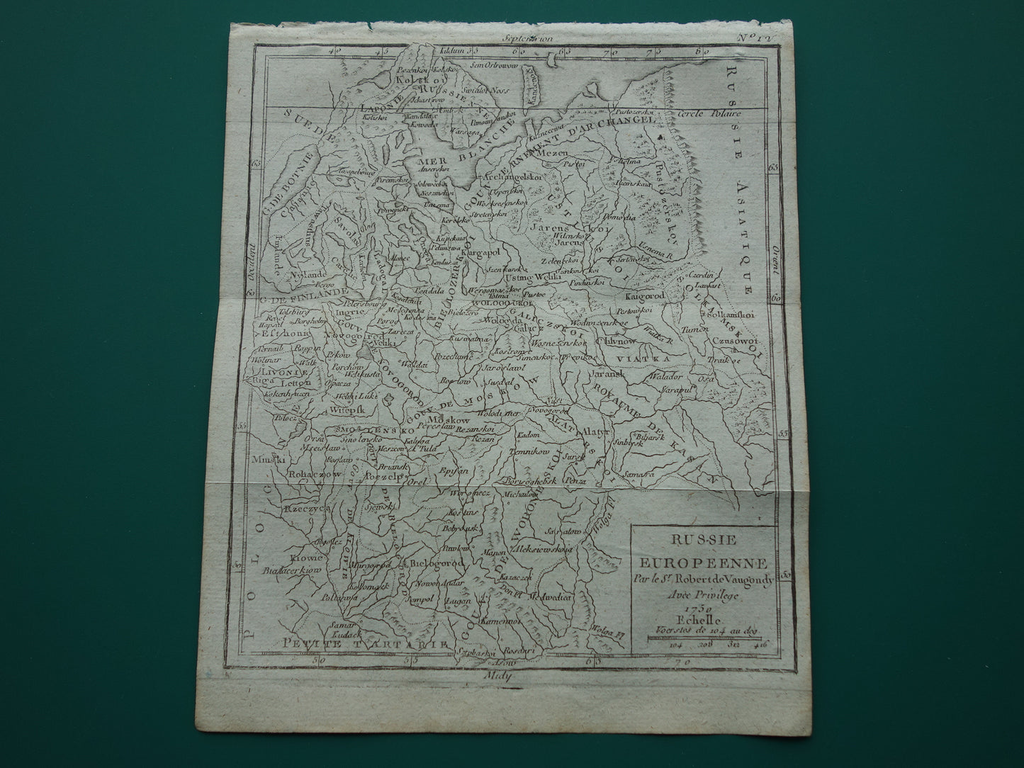 230+ jaar oude kaart van Europees Rusland uit 1793 Originele antieke landkaart