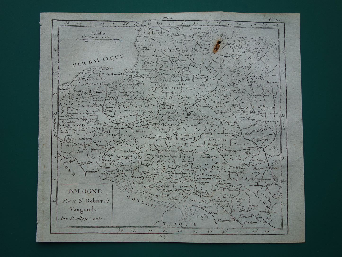 POLEN oude landkaart van Polen uit het jaar 1793 originele antieke kaart Polen klein formaat