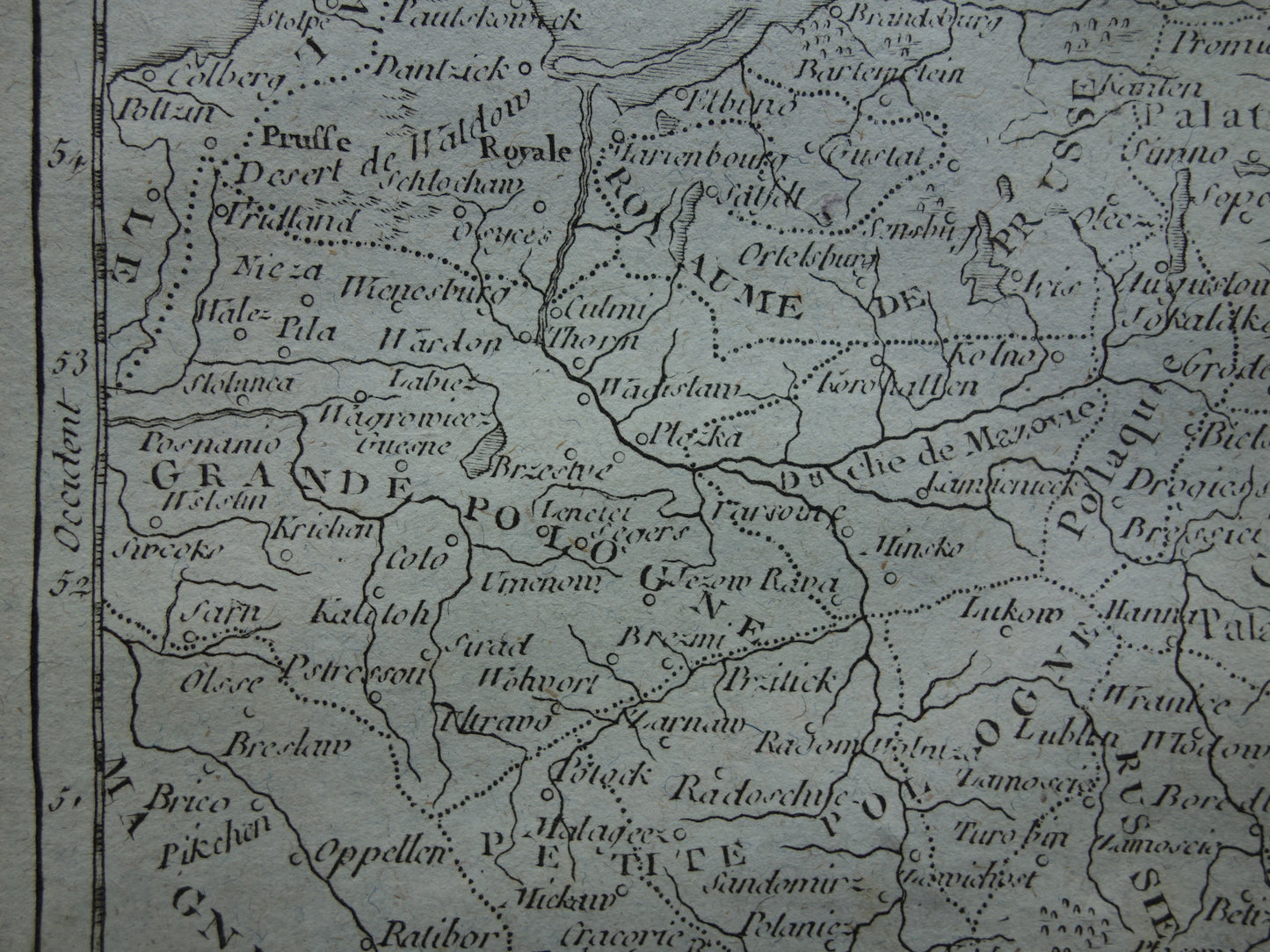 POLEN oude landkaart van Polen uit het jaar 1793 originele antieke kaart Polen klein formaat