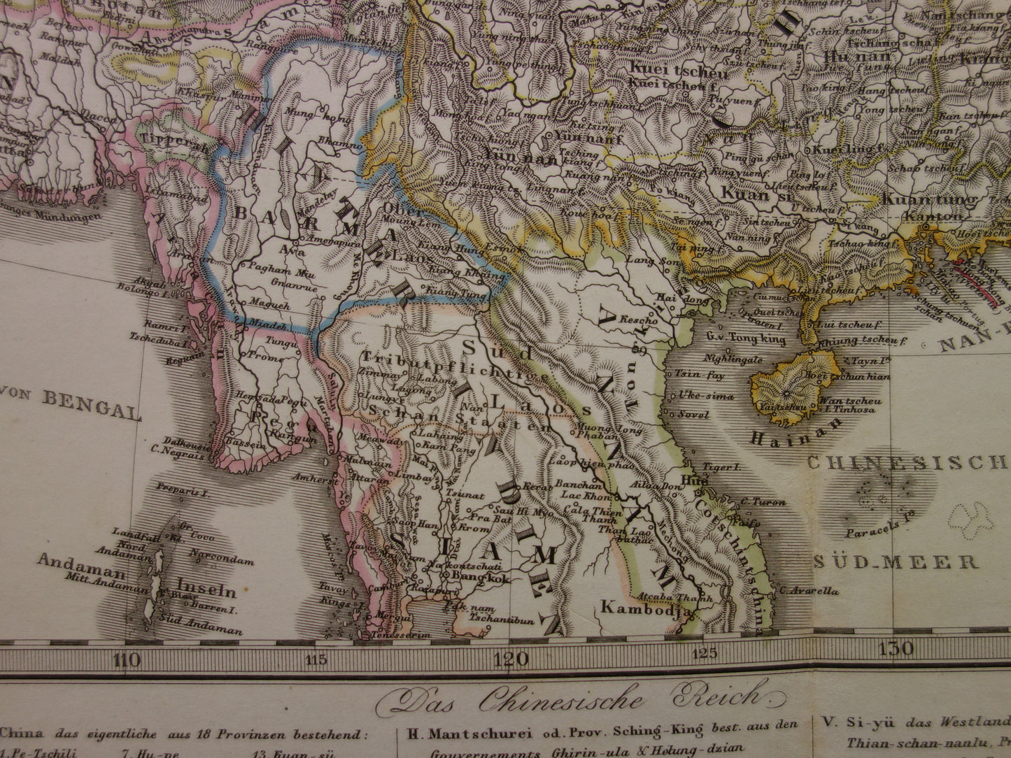 CHINA old German map of China and Japan in 1863 - original antique map vintage poster Asia