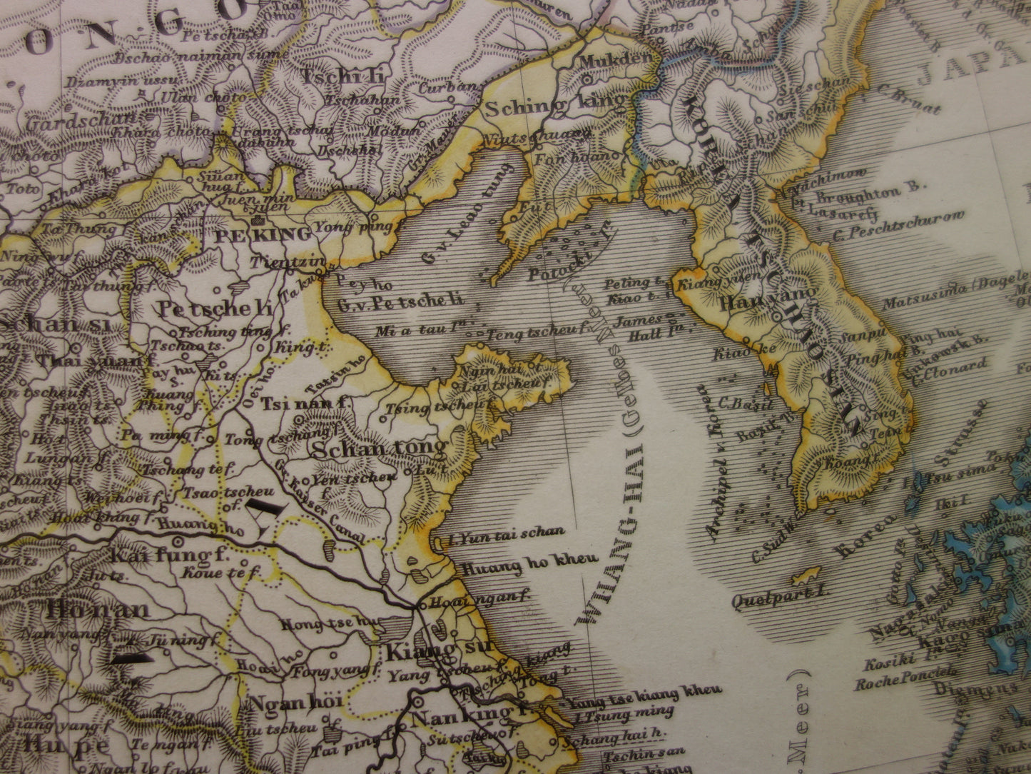 CHINA old German map of China and Japan in 1863 - original antique map vintage poster Asia