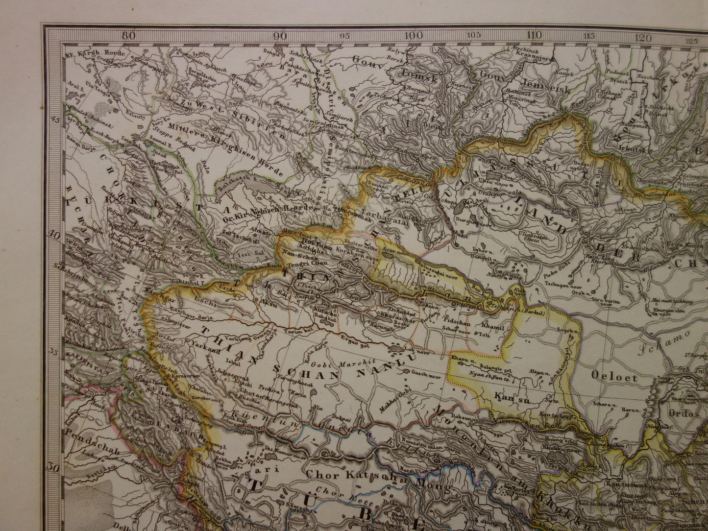 CHINA old German map of China and Japan in 1863 - original antique map vintage poster Asia