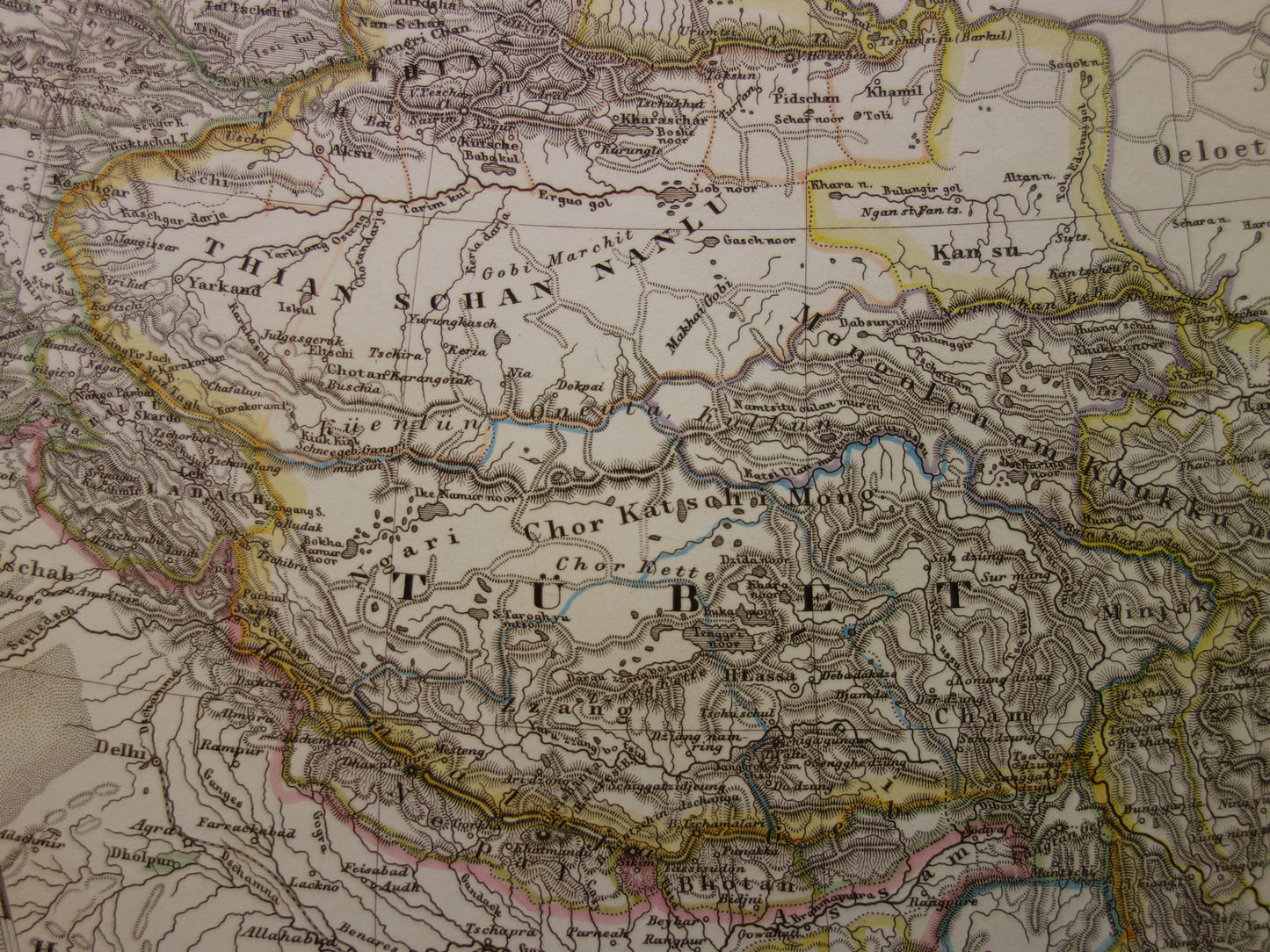 CHINA old German map of China and Japan in 1863 - original antique map vintage poster Asia