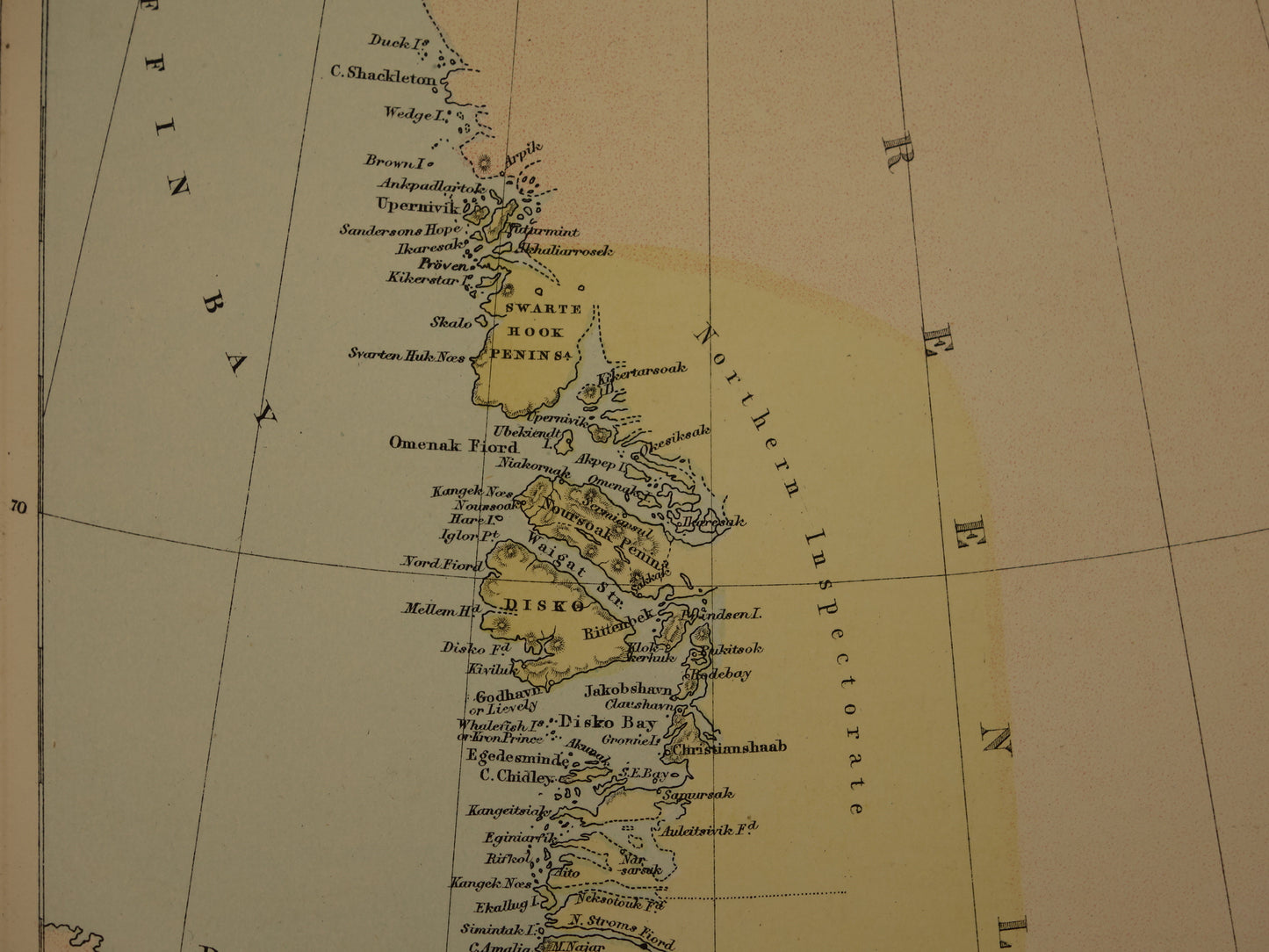Denemarken grote oude kaart van Denemarken Groenland en Ijsland uit 1875 originele antieke landkaart poster