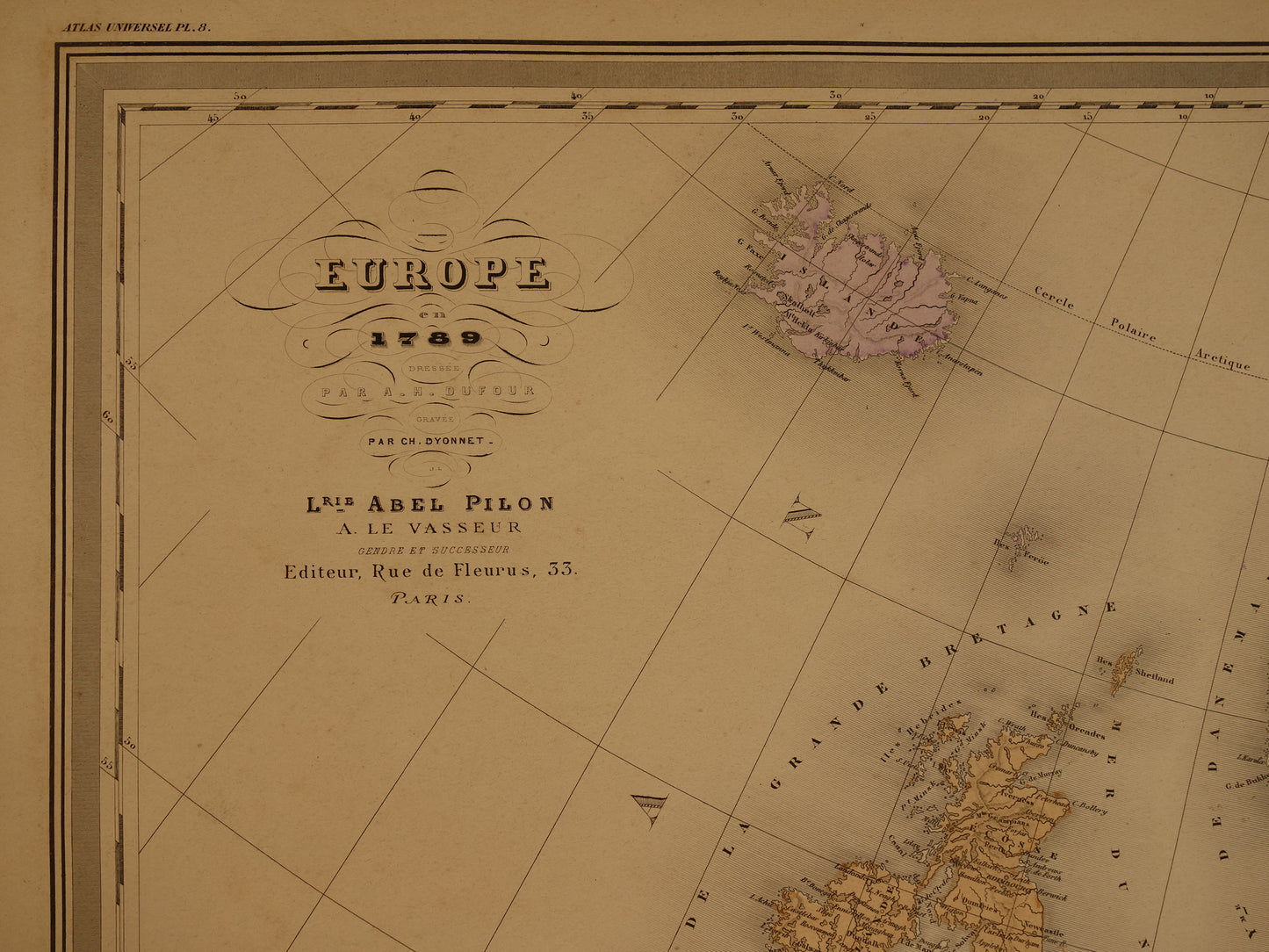 Kaart van Europa in het jaar 1789 zeer grote antieke landkaart Europees continent start Franse revolutie vintage kaarten