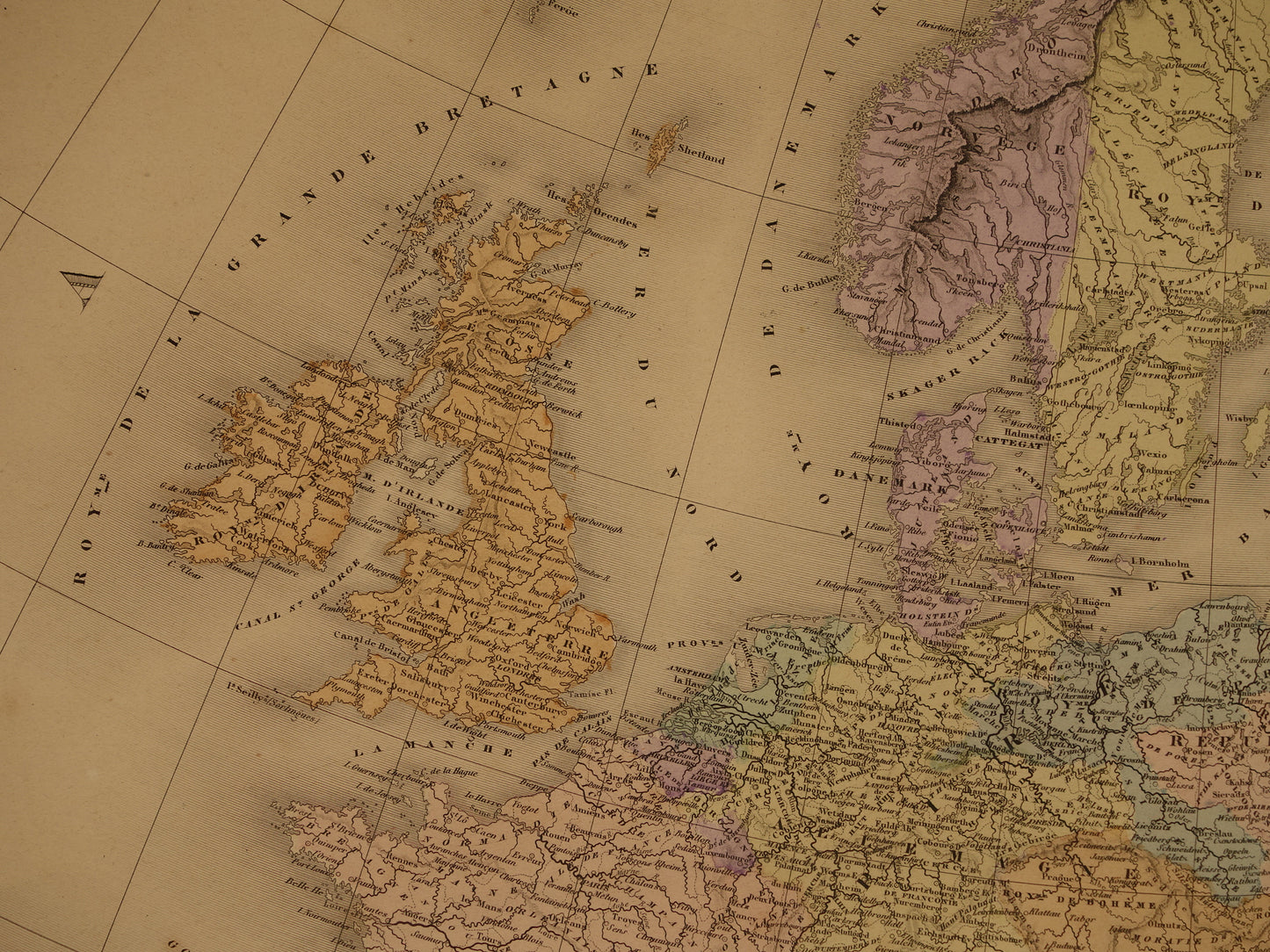 Kaart van Europa in het jaar 1789 zeer grote antieke landkaart Europees continent start Franse revolutie vintage kaarten