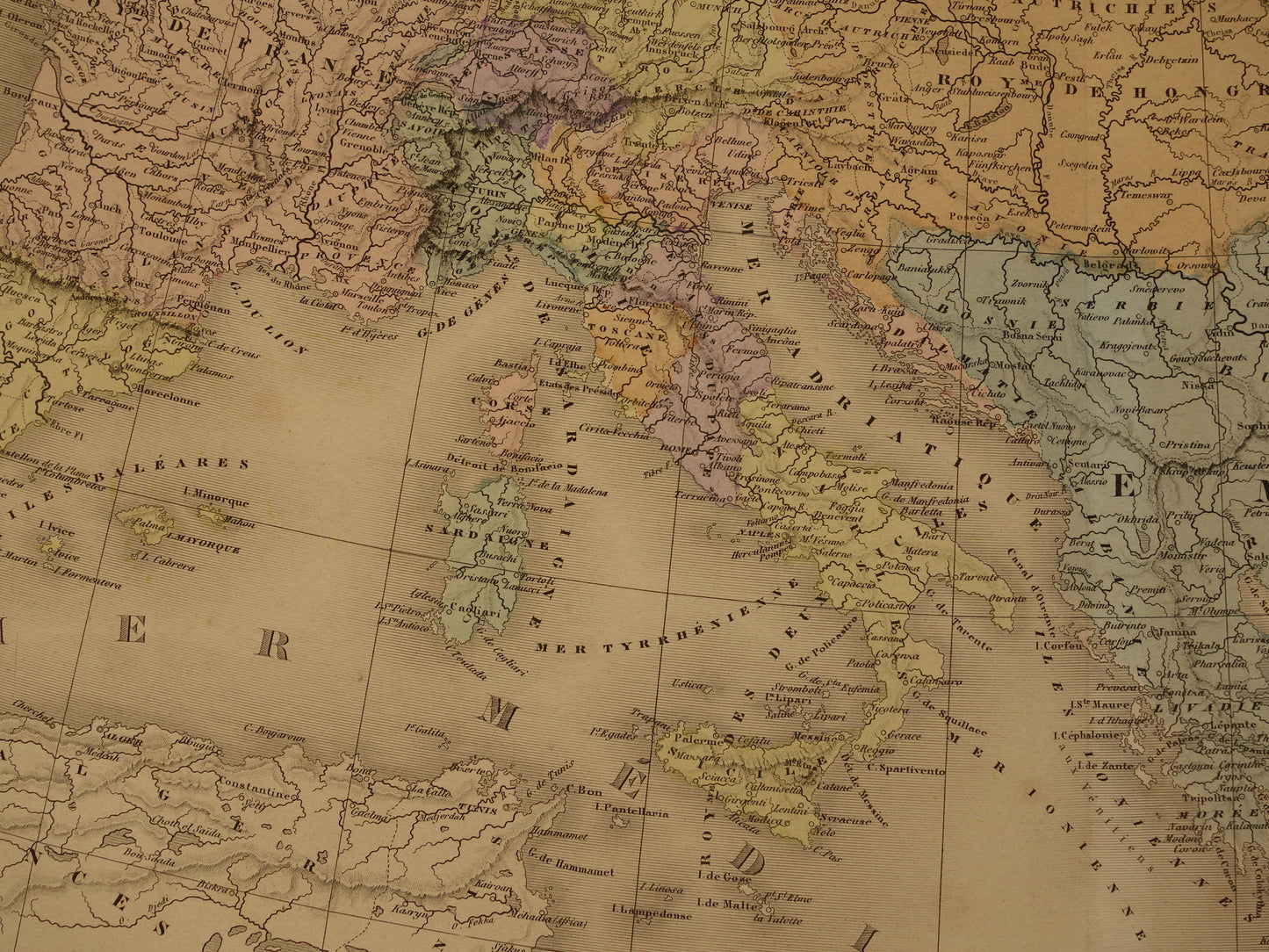 Kaart van Europa in het jaar 1789 zeer grote antieke landkaart Europees continent start Franse revolutie vintage kaarten