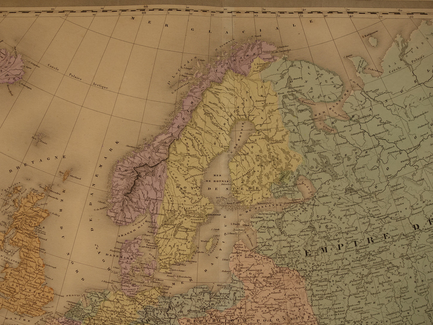 Kaart van Europa in het jaar 1789 zeer grote antieke landkaart Europees continent start Franse revolutie vintage kaarten