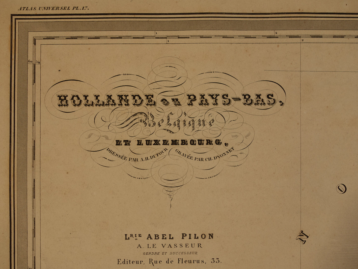 Grote Oude landkaart van Nederland en België 1878 originele antieke zeer grote kaart poster