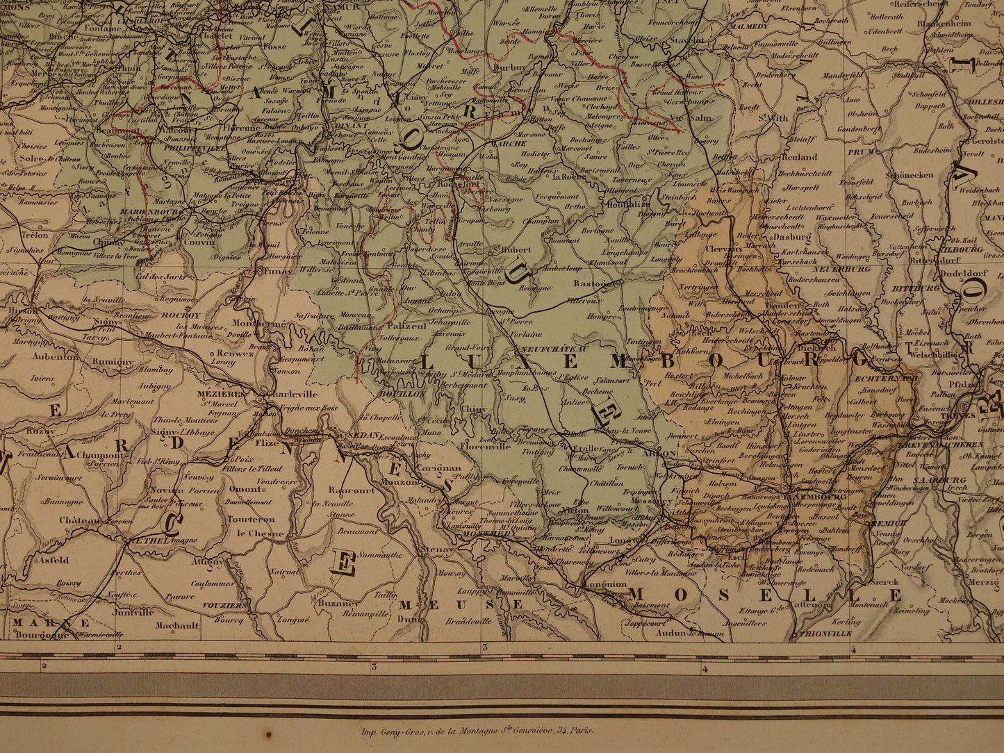 Grote Oude landkaart van Nederland en België 1878 originele antieke zeer grote kaart poster