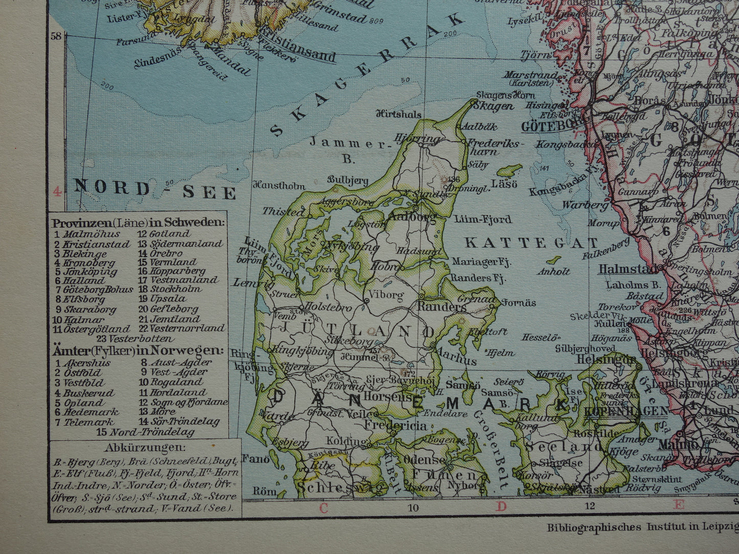 Oude kaart van Zweden en Noorwegen uit 1928 originele vintage landkaart Stockholm Oslo