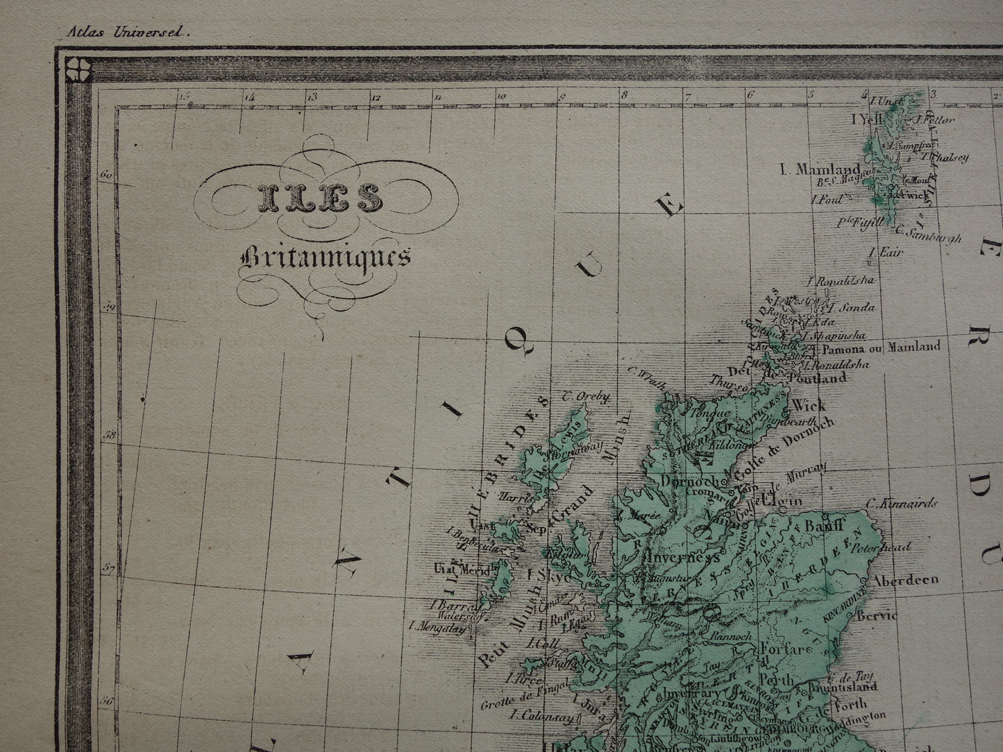 Britse Eilanden Oude kaart van Verenigd Koninkrijk en Ierland uit 1877 originele antieke landkaart