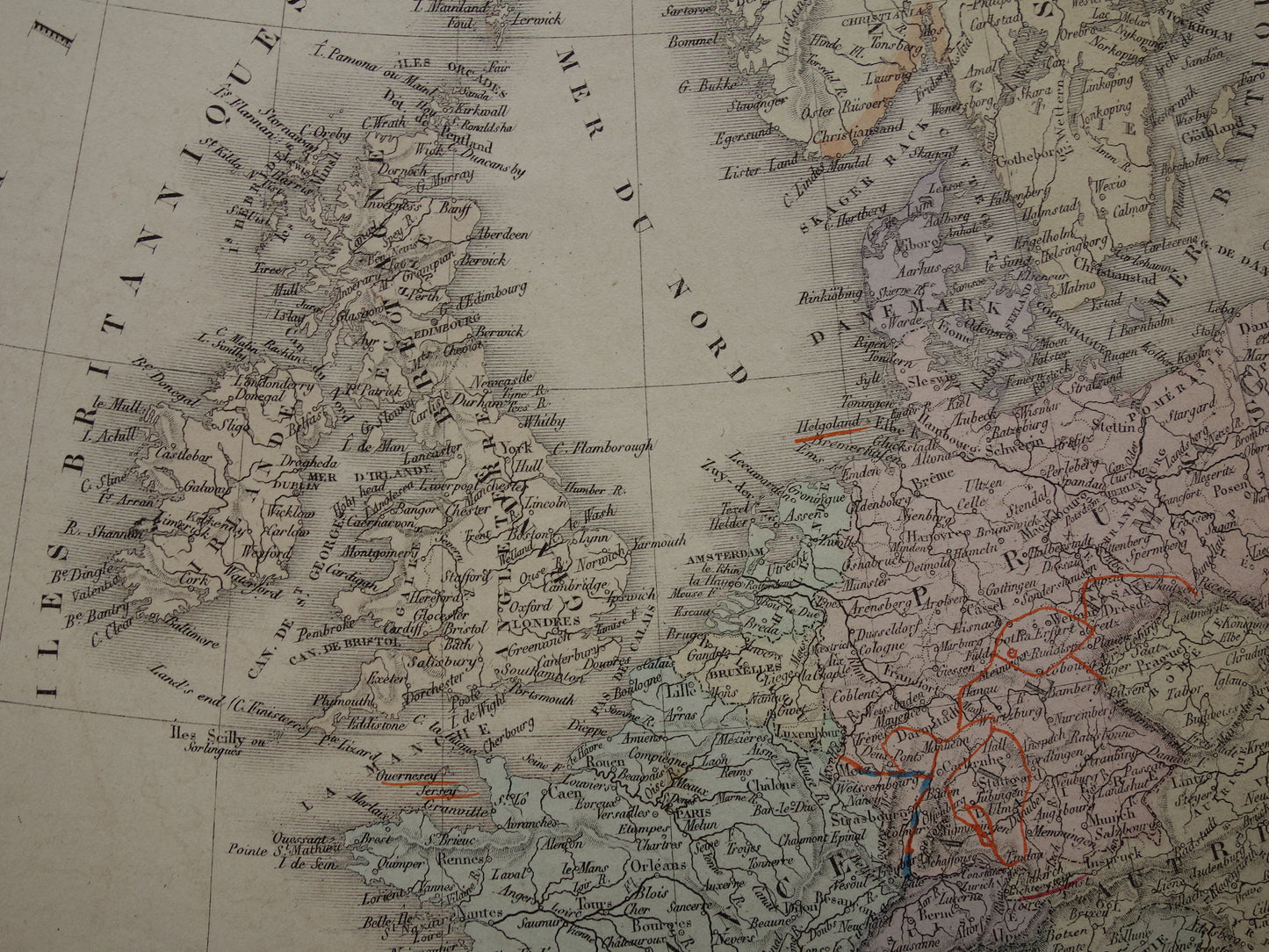 EUROPA oude landkaart van Europa uit 1876 originele antieke kaart Europees continent vintage poster