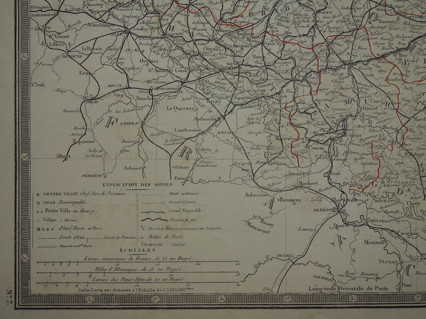 Oude landkaart van NEDERLAND en BELGIË 1876 Antieke Franse kaart Benelux vintage poster