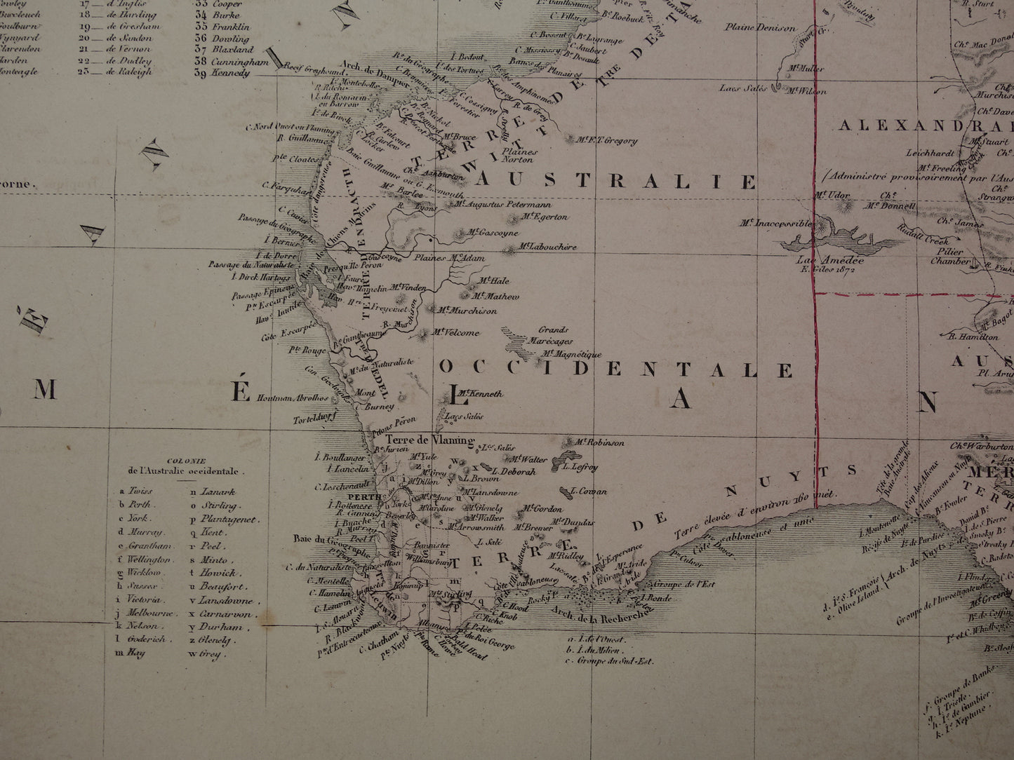 Grote oude kaart van Australië uit 1876 originele antieke landkaart Nieuw Zeeland vintage landkaarten