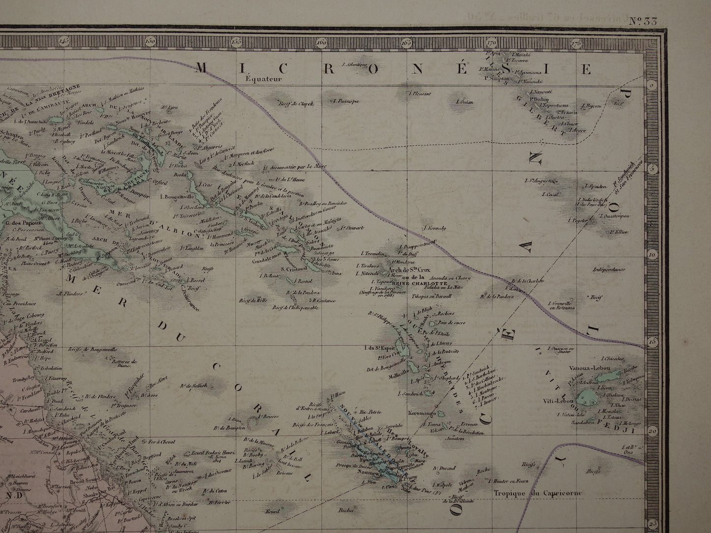 Grote oude kaart van Australië uit 1876 originele antieke landkaart Nieuw Zeeland vintage landkaarten