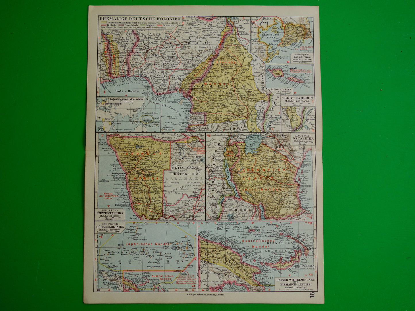 Duitse Koloniën oude landkaart Kamerun Togo Namibië Duits-Oostafrika Bismarck Archipel vintage kaarten