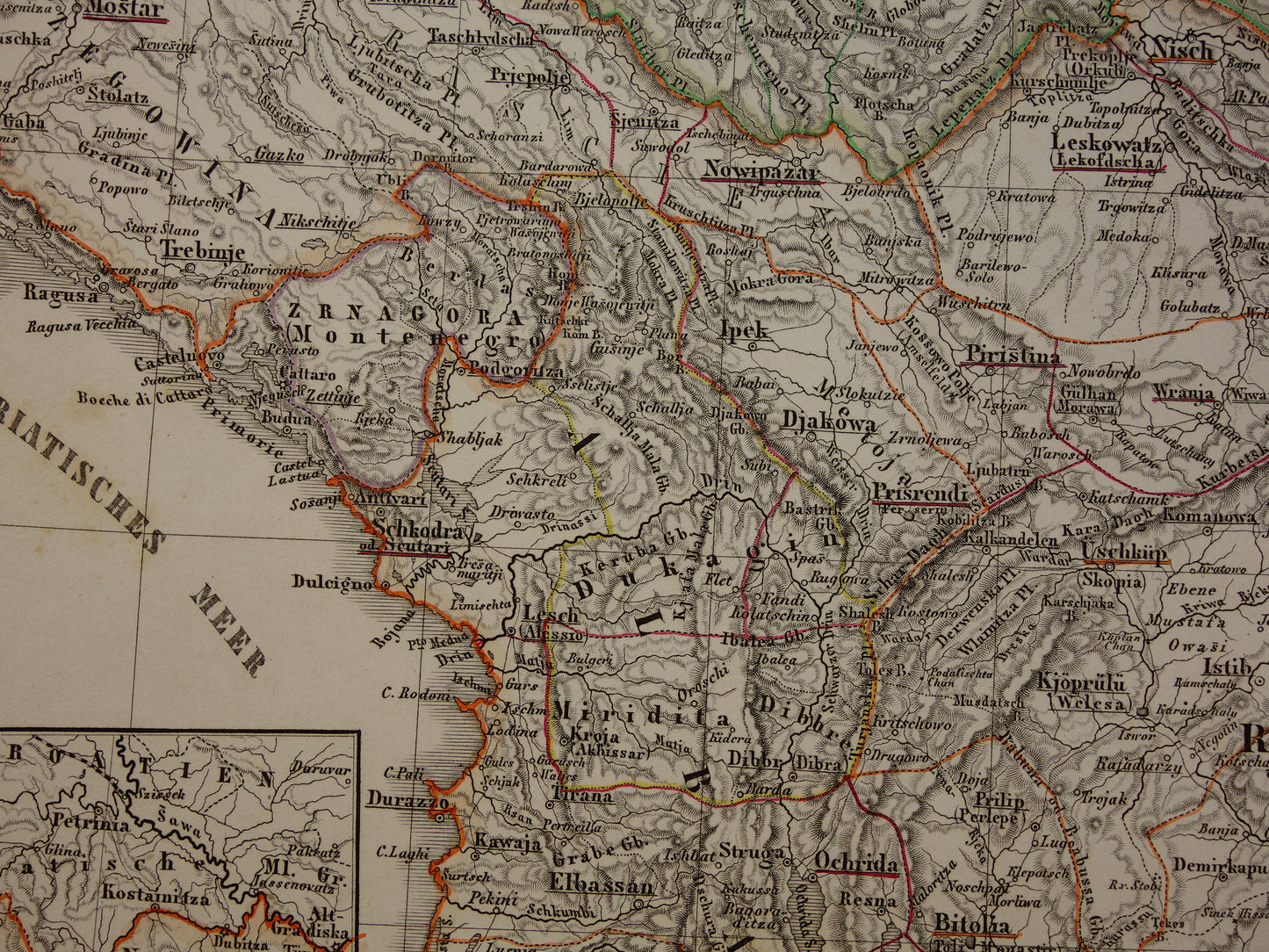 montenegro historische kaarten kopen vintage