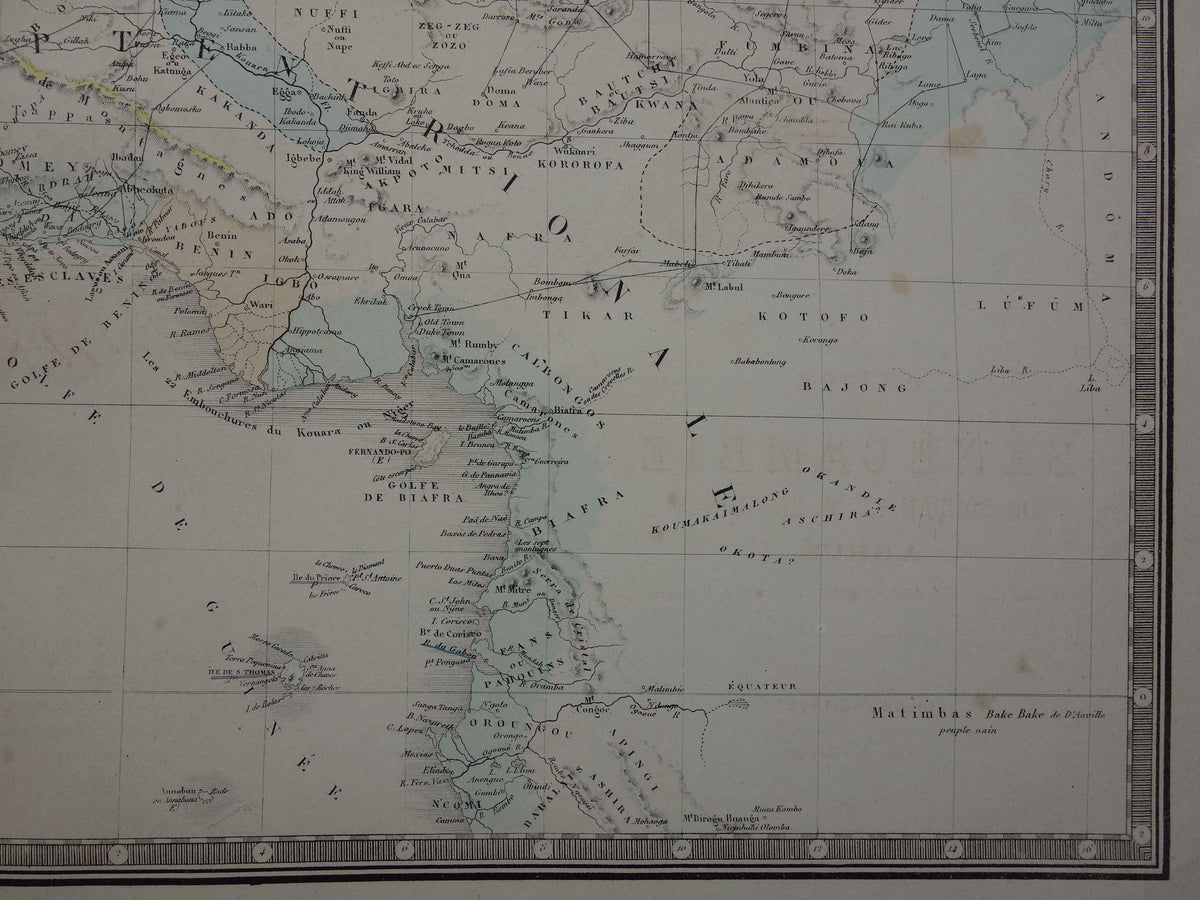AFRIKA oude kaart van West-Afrika 140+ jaar oude landkaart van Sahara Guinea Nigeria Grote originele vintage historische kaarten