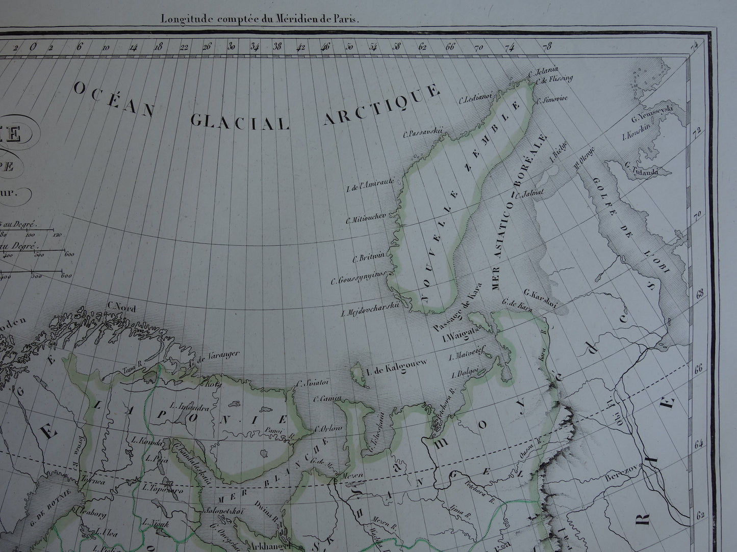 RUSLAND Oude kaart van Europees Rusland uit 1849 originele 170+ jaar oude handgekleurde Franse landkaart Russische Rijk in Europa