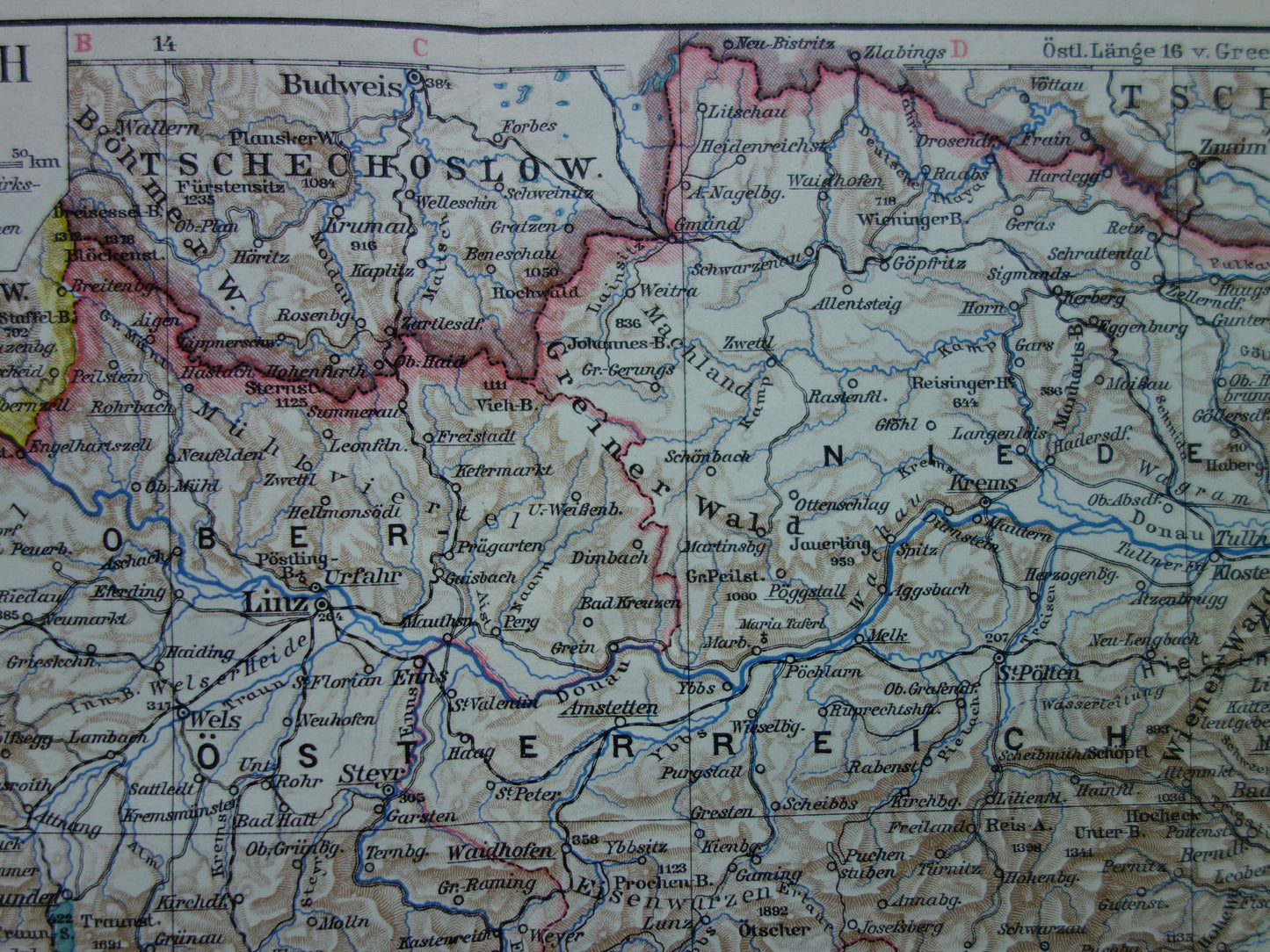 OOSTENRIJK oude kaart van Oostenrijk met Wenen Linz Graz Salzburg in 1926 Gedetailleerde vintage landkaart Tirol