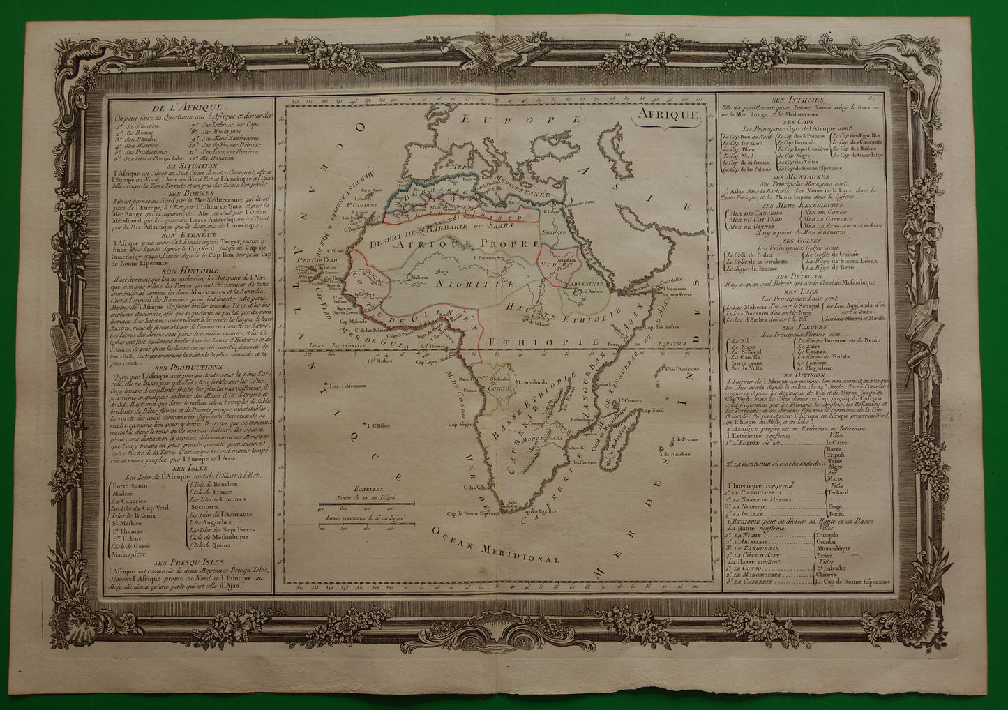 Antieke Landkaart Afrika uit 1761 Originele Oude Kaart Continent Afrika Vintage Kaarten