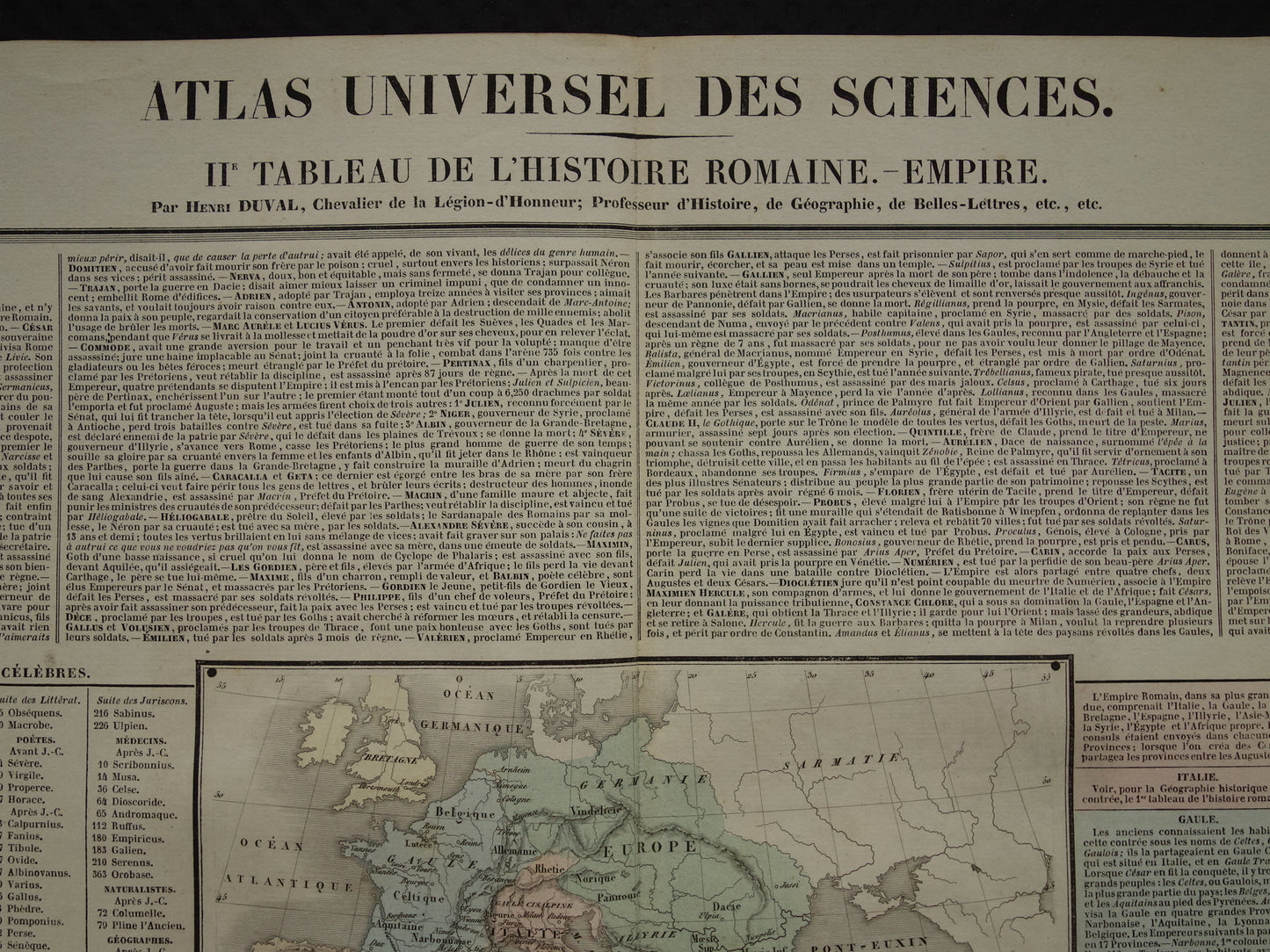 6 Tableau historique et geographique de Romaine empire Henri Duval