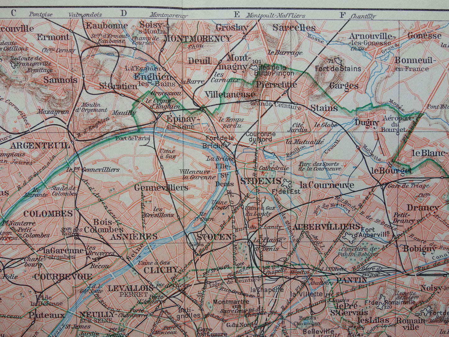 PARIJS oude plattegrond Originele vintage Nederlandse kaart van Parijs Frankrijk uit 1937 historische kaarten