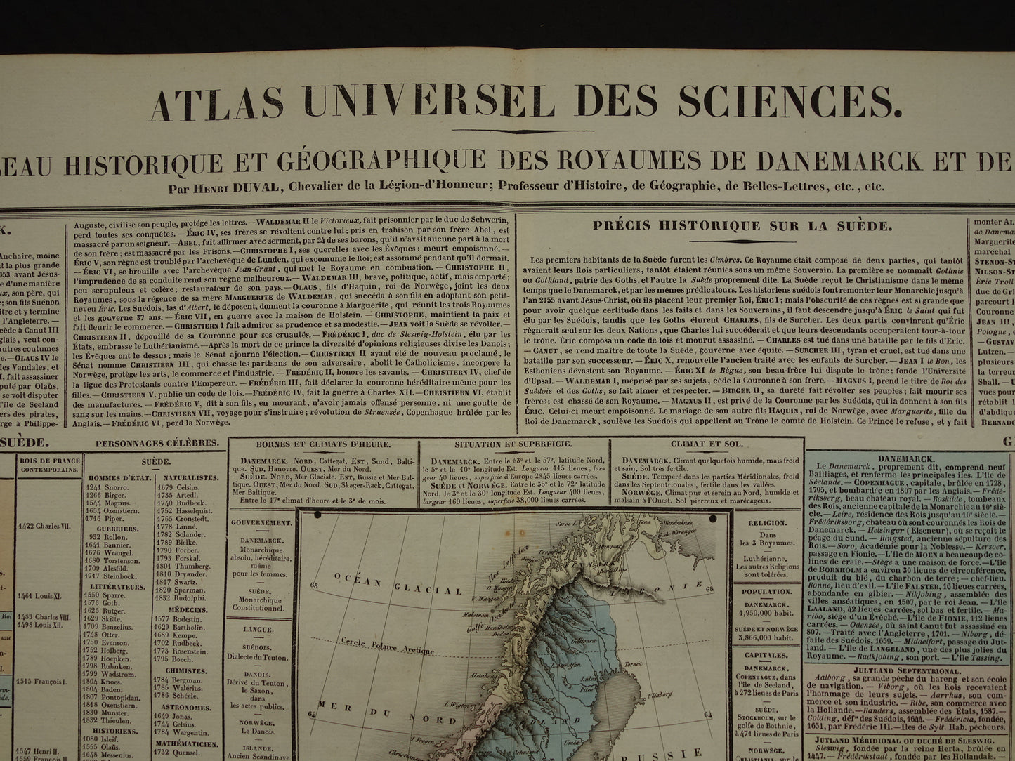 14 Tableau historique et geographique des royaumes de danemarck et de suede