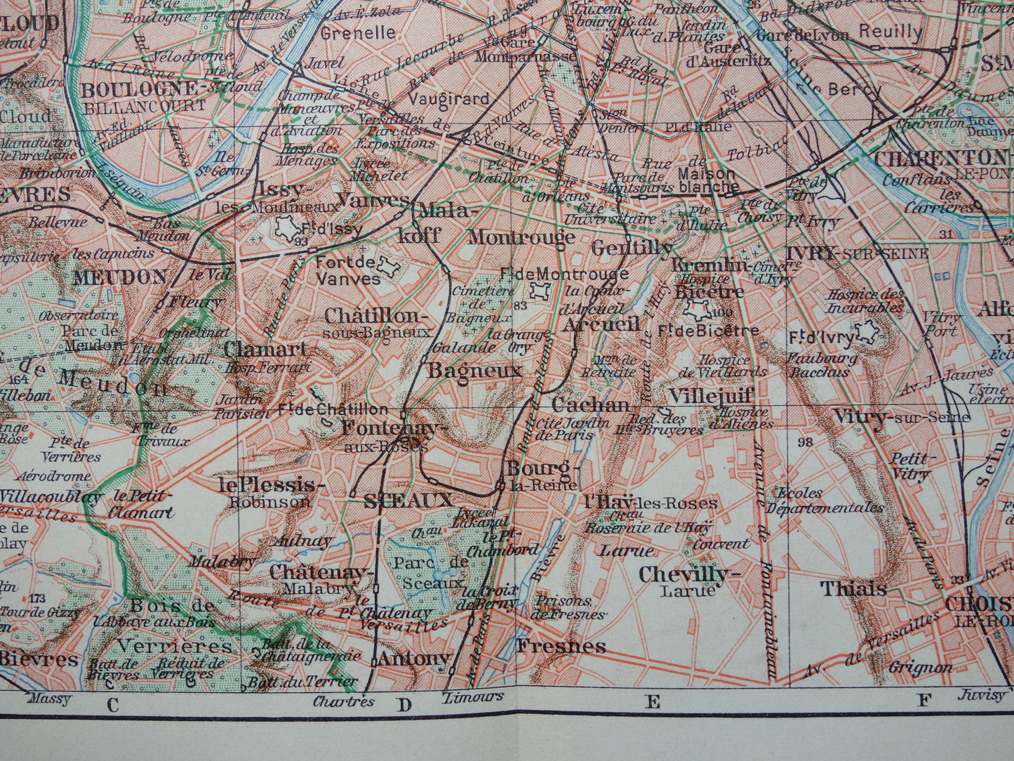 PARIJS oude plattegrond Originele vintage Nederlandse kaart van Parijs Frankrijk uit 1937 historische kaarten