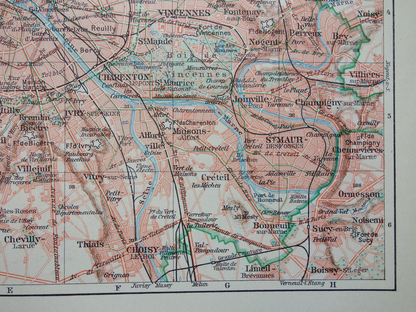 PARIJS oude plattegrond Originele vintage Nederlandse kaart van Parijs Frankrijk uit 1937 historische kaarten