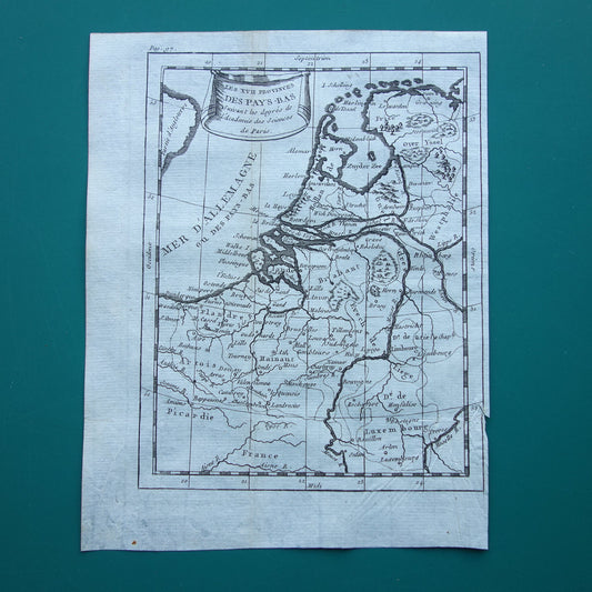 260+ jaar oude landkaart van Nederland 1759 originele antieke kaart Holland klein formaat