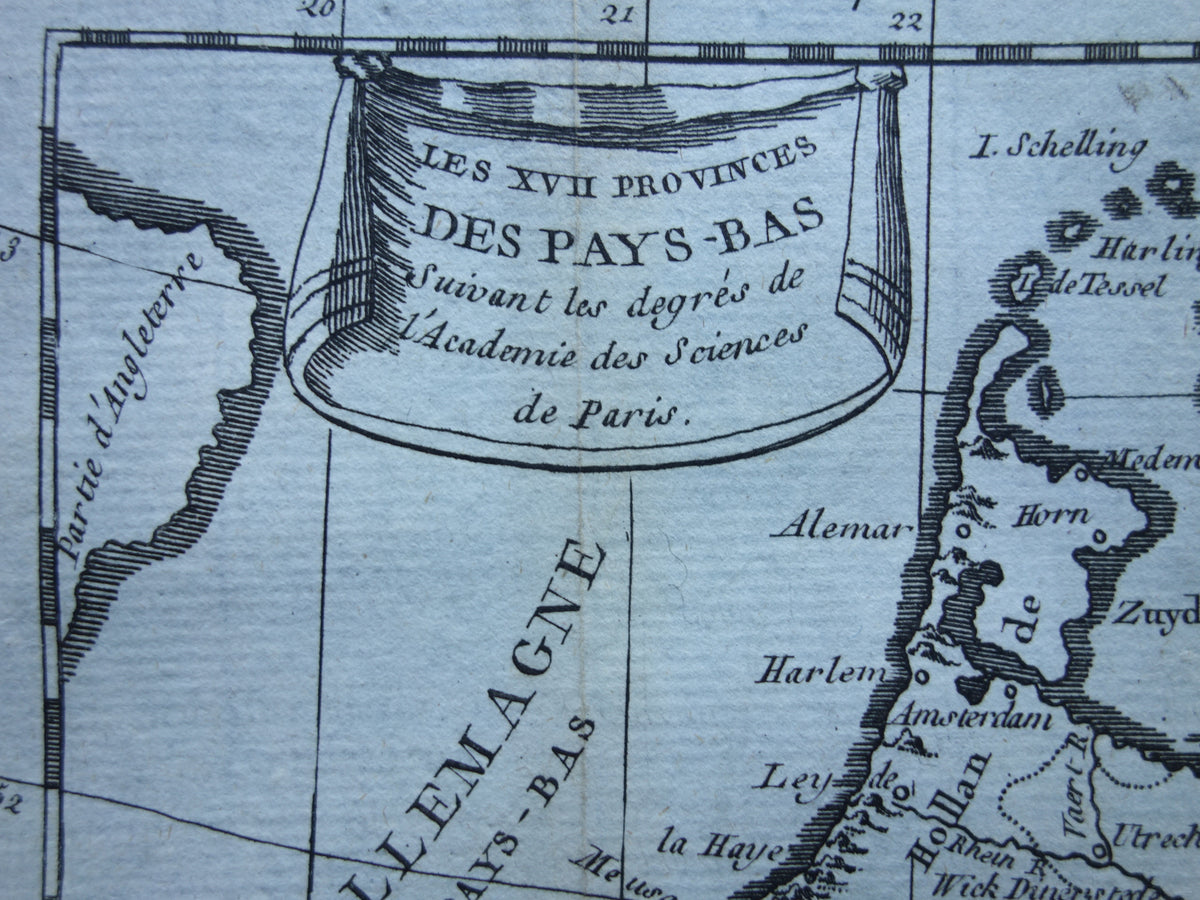 260+ jaar oude landkaart van Nederland 1759 originele antieke kaart Holland klein formaat