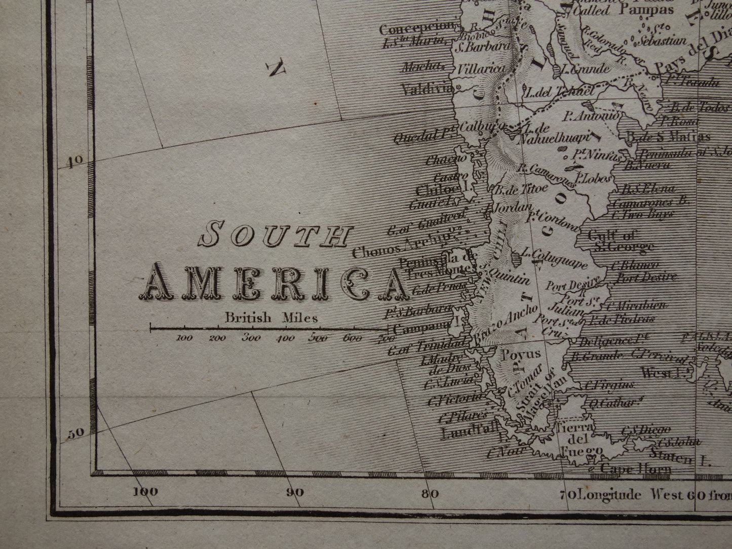 ZUID-AMERIKA oude Engelse kaart uit 1831 met jaartal - antieke landkaart van continent Zuid-Amerika