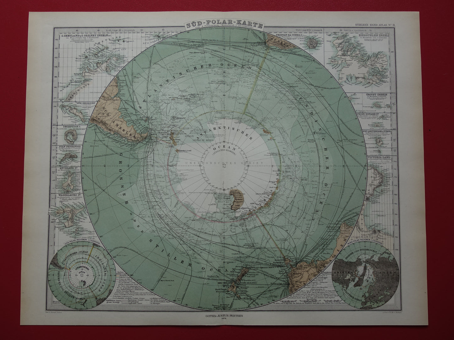 oude historische kaarten van de zuidpool kopen  antarctica