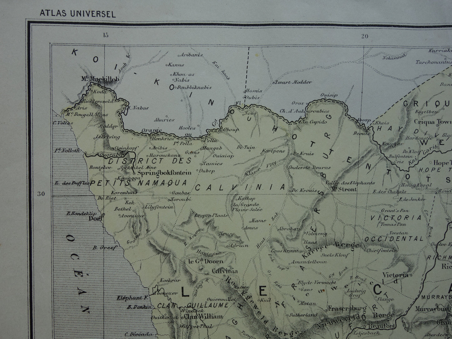 KAAPKOLONIE Oude kaart van Zuid-Afrika uit 1896 originele antieke kaart - Afrika vintage historische kaarten