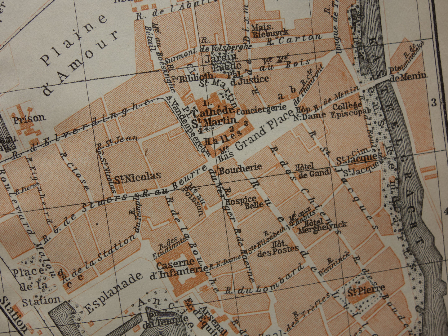 IEPER oude kaart van Yperen België uit 1914 kleine originele antieke plattegrond landkaart Ypres