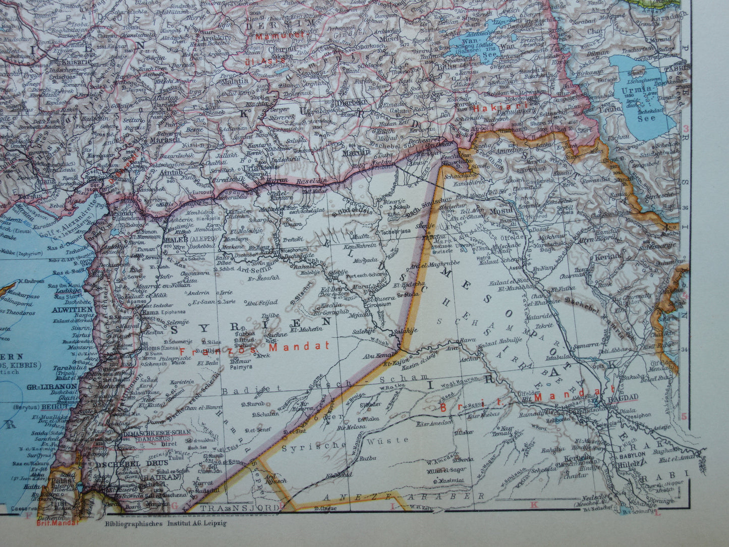 Turkije oude kaart van Turkije uit 1931 originele Duitse vintage landkaart