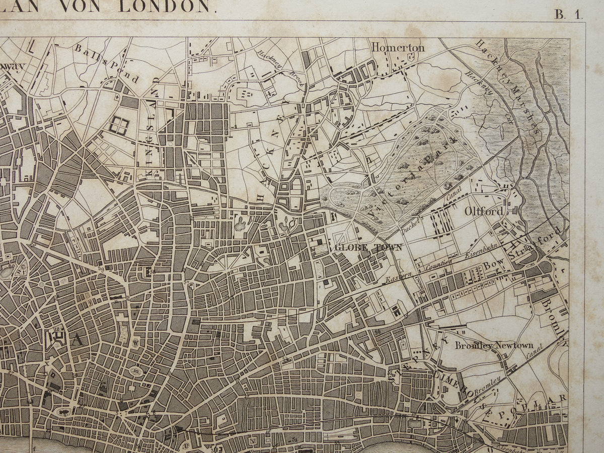 LONDON Old Map of London England - Original 175+ year old map