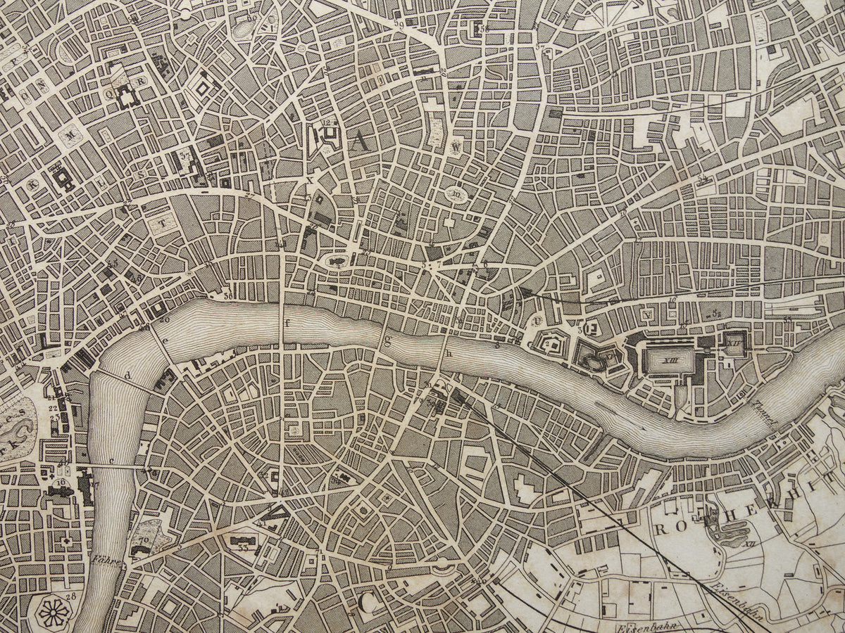 LONDON Old Map of London England - Original 175+ year old map