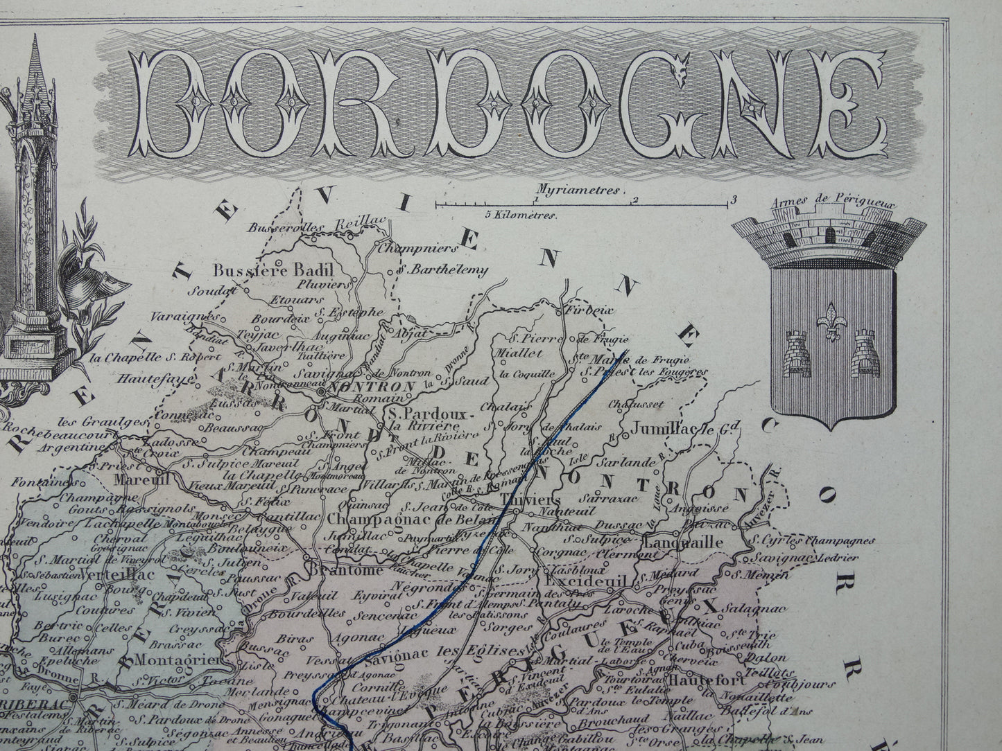 dordogne frankrijk vintage kaart cadeau