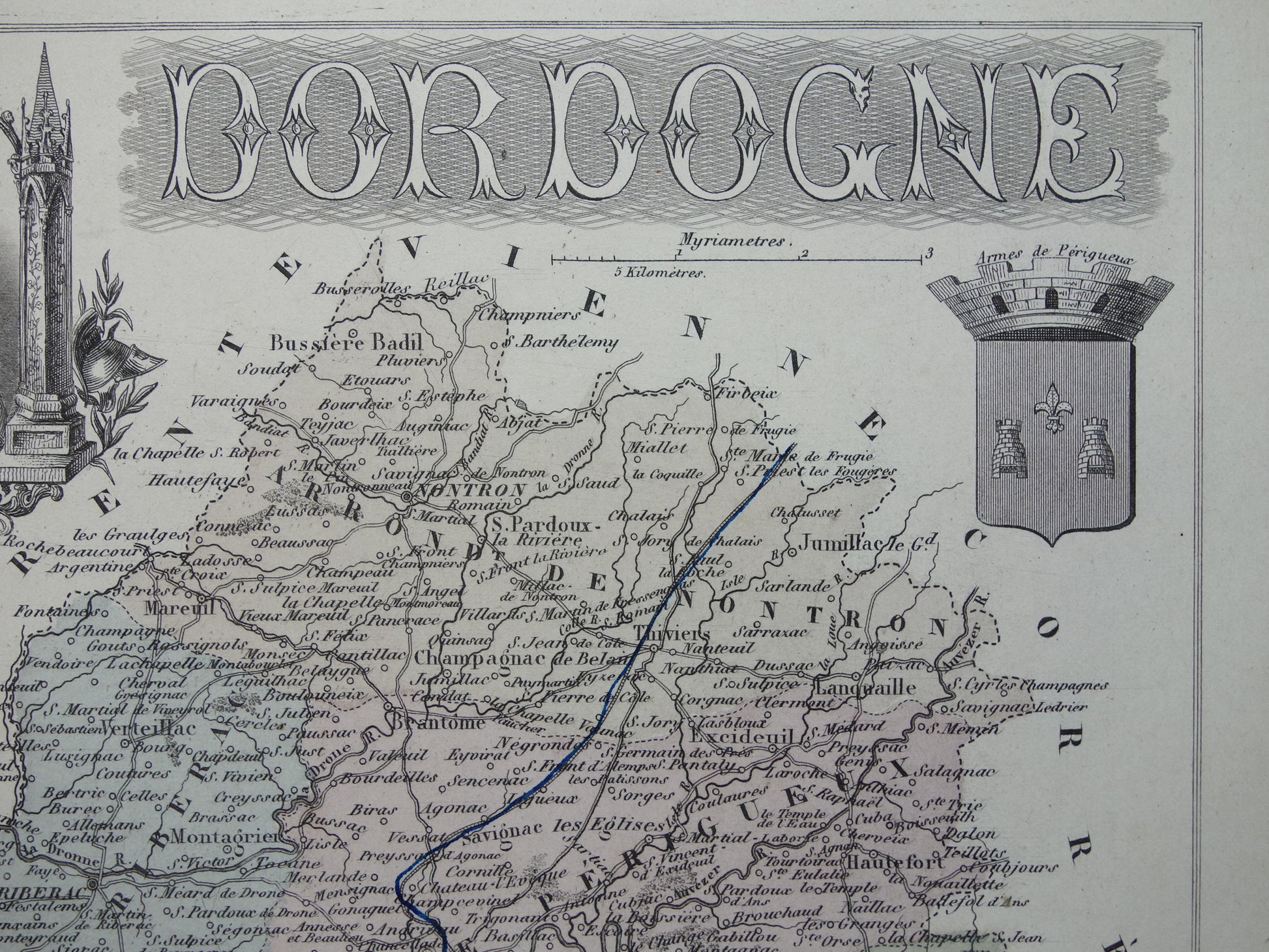 dordogne frankrijk vintage kaart cadeau