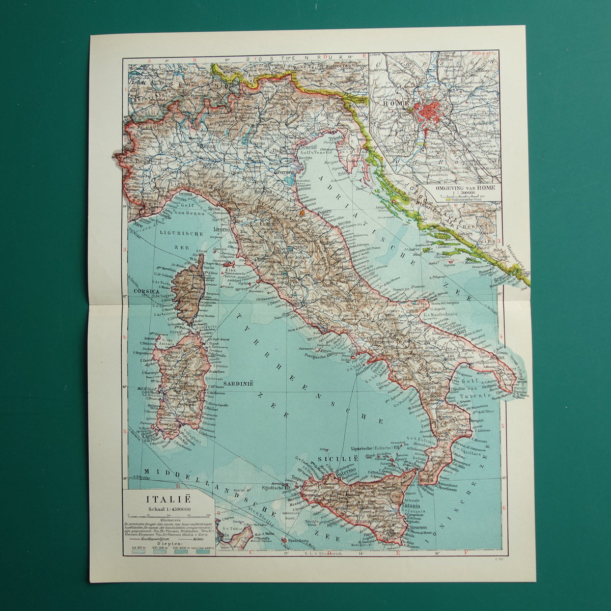 vintage map of Italy