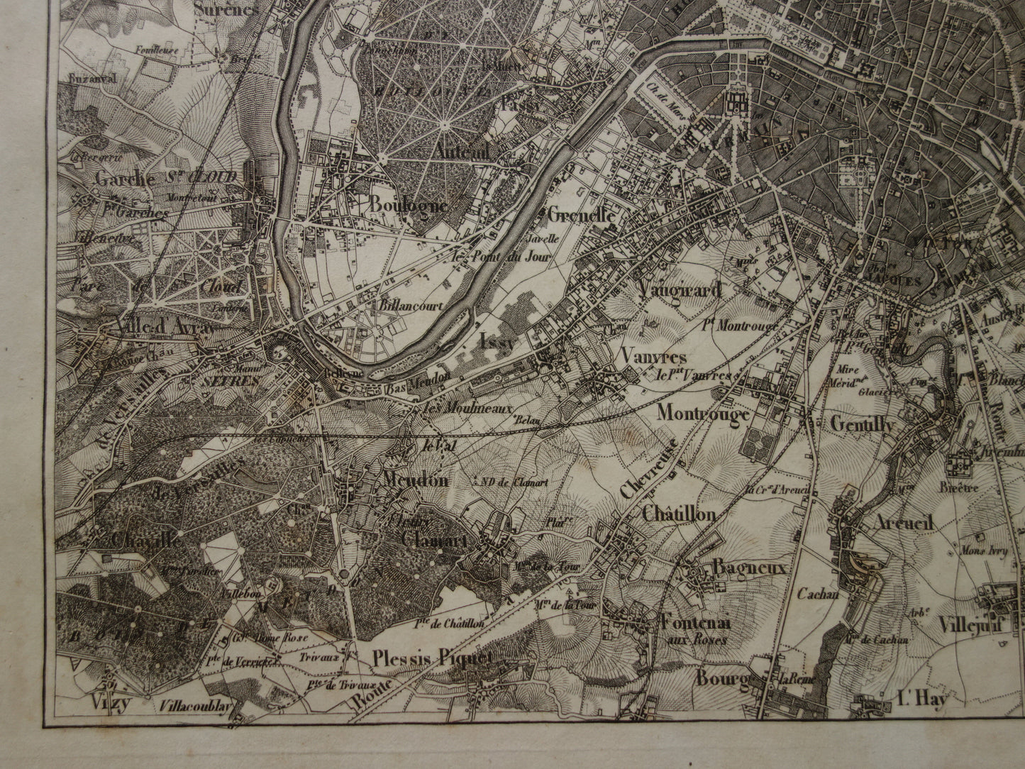 PARIJS Oude kaart van Parijs Frankrijk - Originele 170+ jaar oude plattegrond