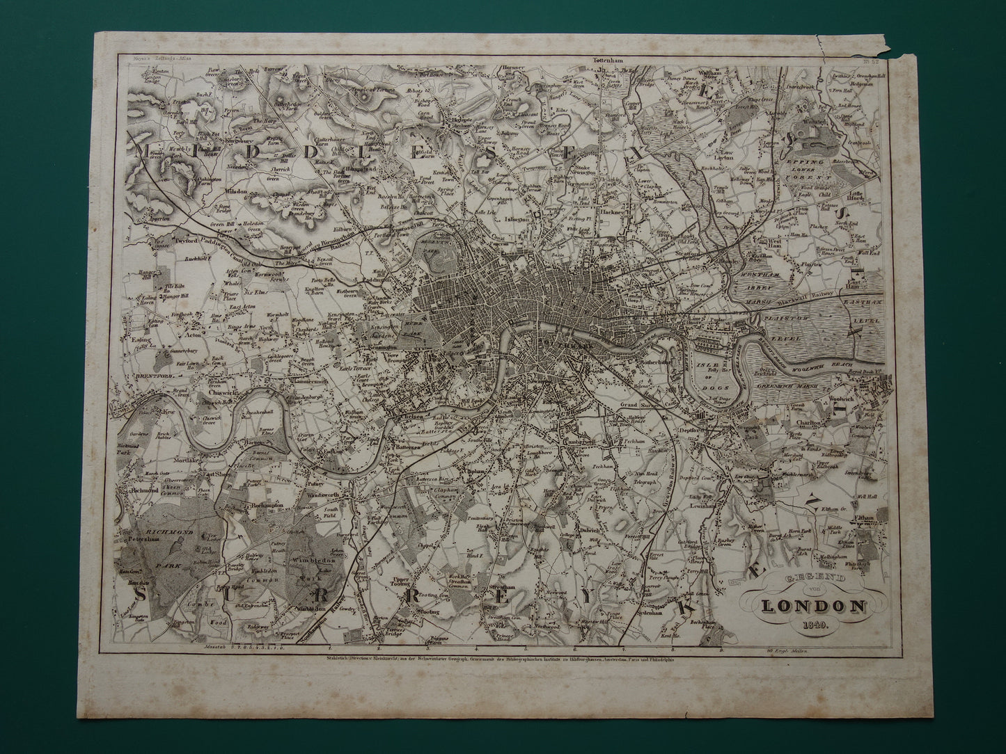 historische antieke kaart van Londen