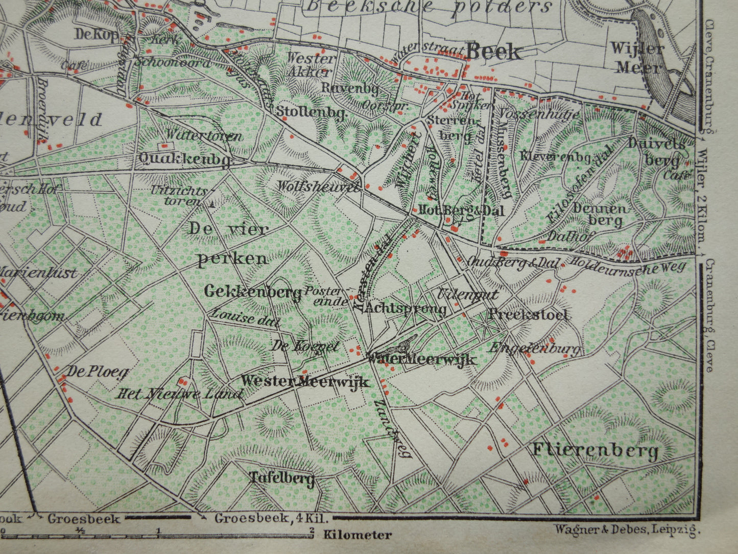 NIJMEGEN alte Karte von Nijmegen Beek Ubbergen aus dem Jahr 1910, kleine originale antike Karte
