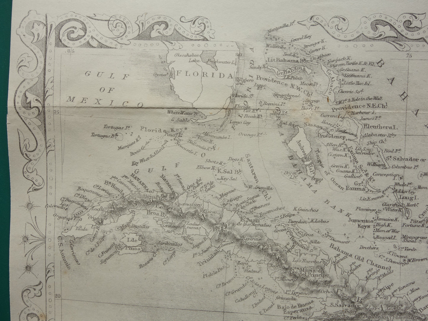 Caraïben vintage landkaart van het Caraïbisch gebied uit 1860 Originele antieke Engelse kaart
