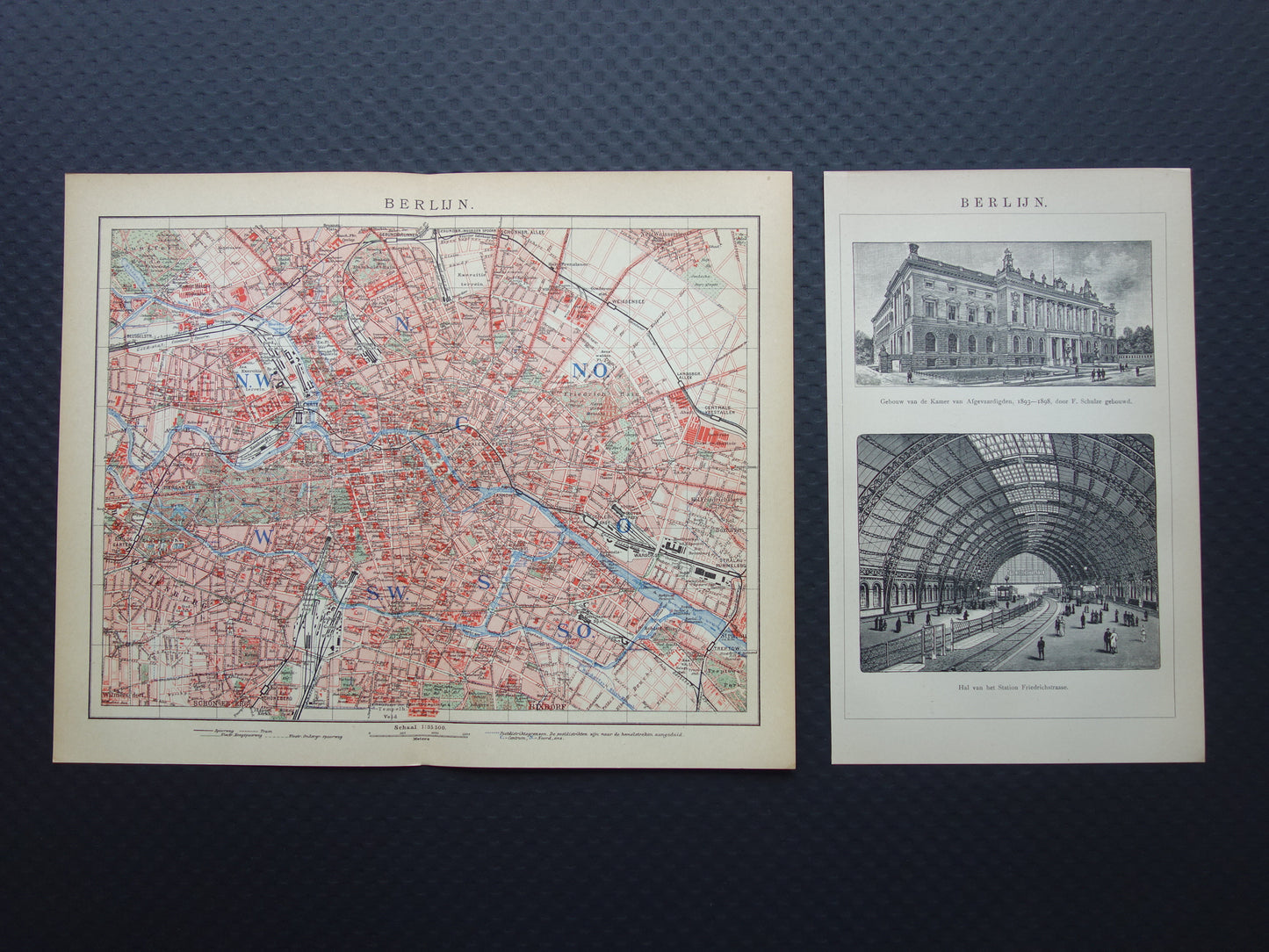 BERLIJN oude kaart van Berlijn uit 1906 originele Nederlandse antieke plattegrond